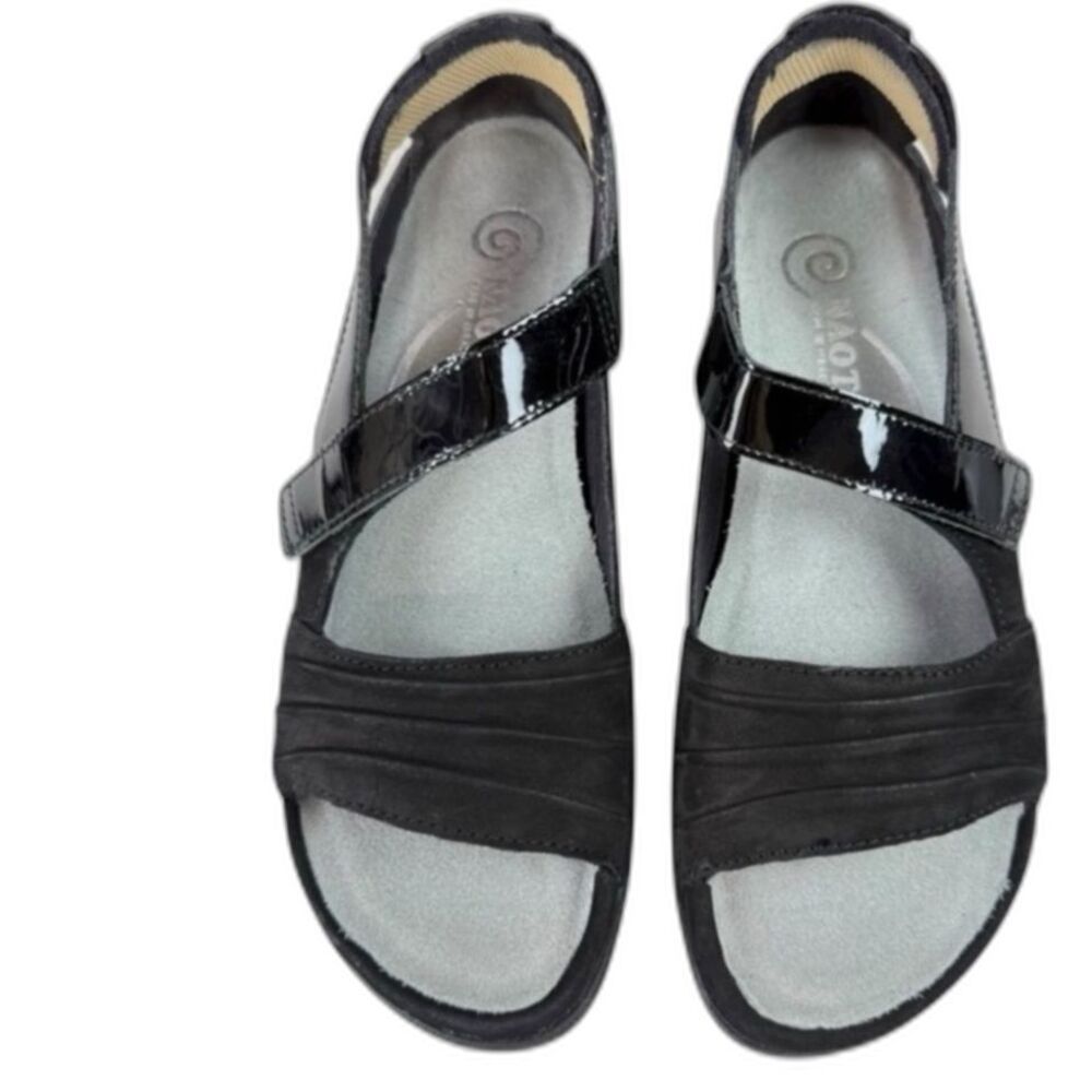 Naot Papaki Black Comfort Sandals Womens Size 36 Nubuck Othotic Support